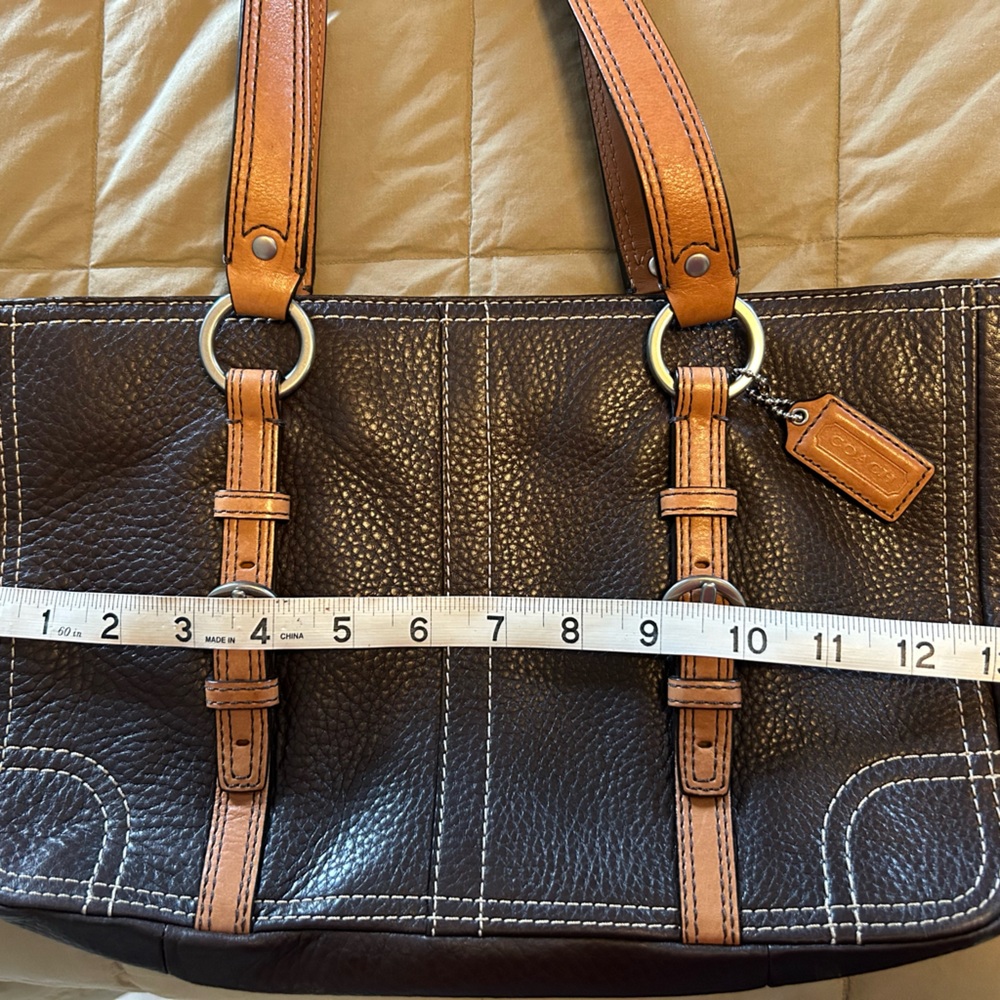 Coach Dark Brown and Tan Shoulder Bag